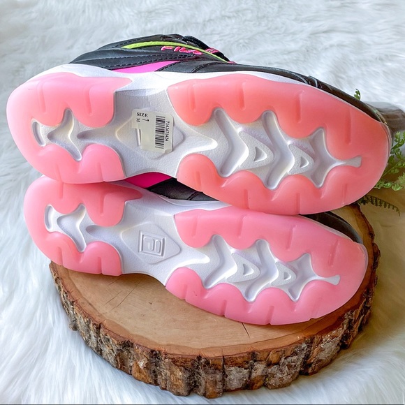 FILA Neon Pink & Green Black Sneakers Women's 7 Chunky Tennis Shoes - Picture 8 of 8
